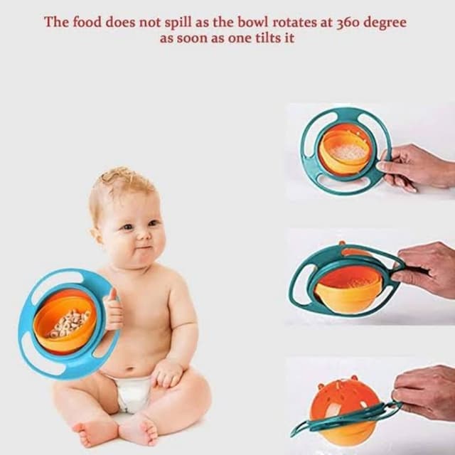 360 Degree Rotate Baby Feeding Gyro Bowl