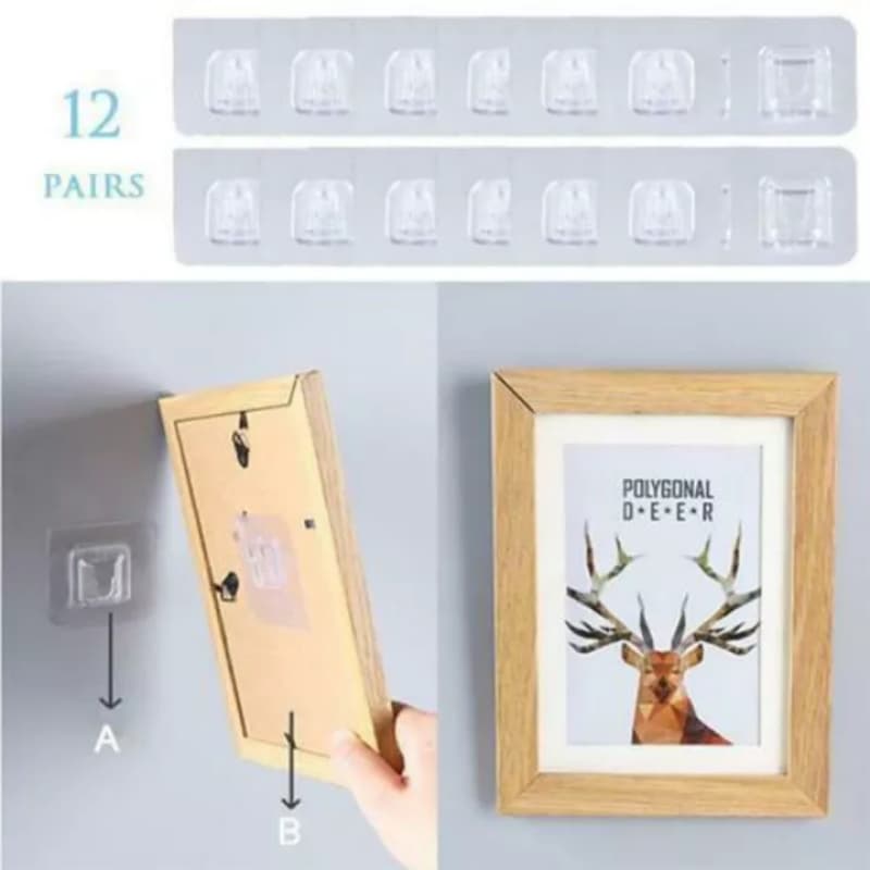Double-Sided Adhesive Wall Hooks Reusable Waterproof Seamless Hanging Hook 