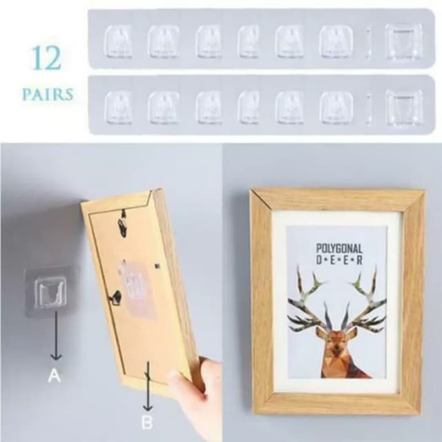 Double-Sided Adhesive Wall Hooks Reusable Waterproof Seamless Hanging Hook 