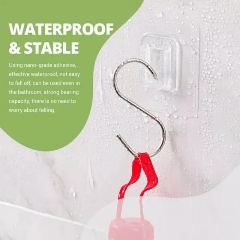 Double-Sided Adhesive Wall Hooks Reusable Waterproof Seamless Hanging Hook 