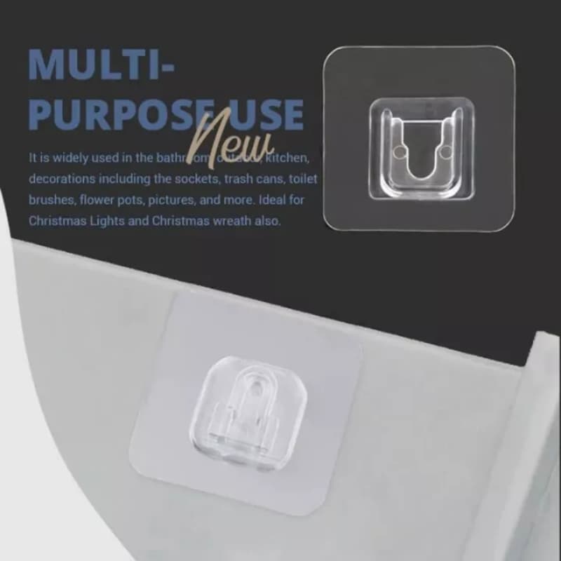 Double-Sided Adhesive Wall Hooks Reusable Waterproof Seamless Hanging Hook 