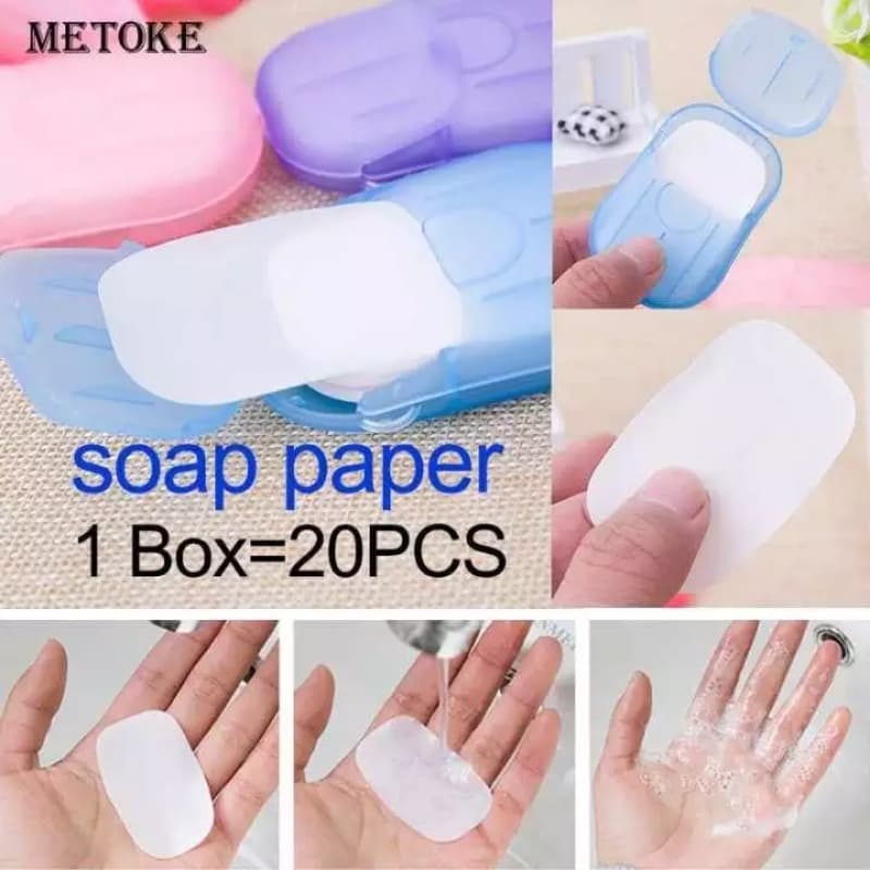 Travel Soap Paper Washing Hand Bath Clean Scented Slice Sheets