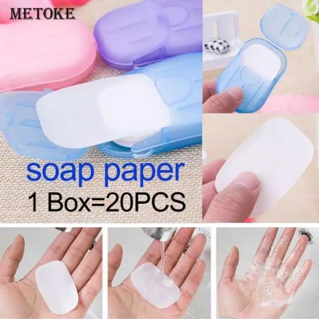 Travel Soap Paper Washing Hand Bath Clean Scented Slice Sheets