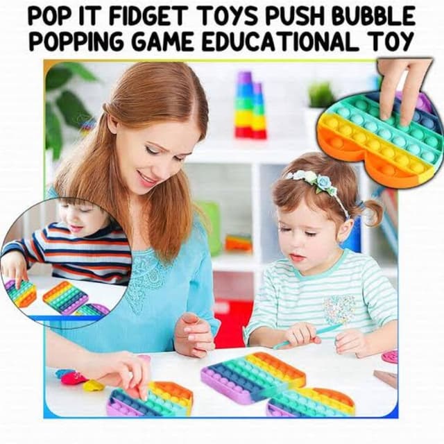 Pop it fidget anti stress colorido divertido