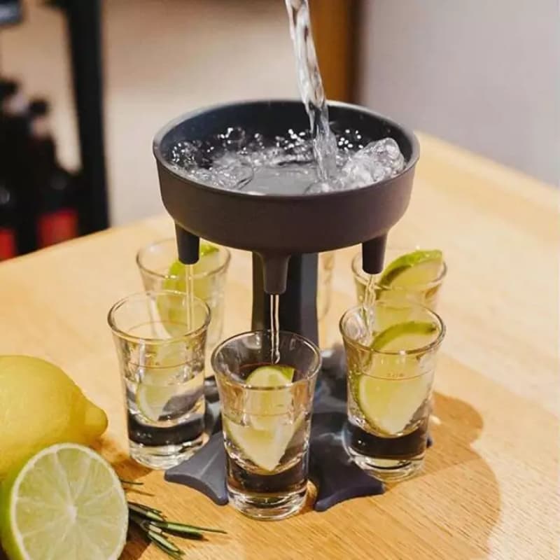 High Quality 6 Shot Glass Dispenser and Holder, Dispenser For Filling Liqui