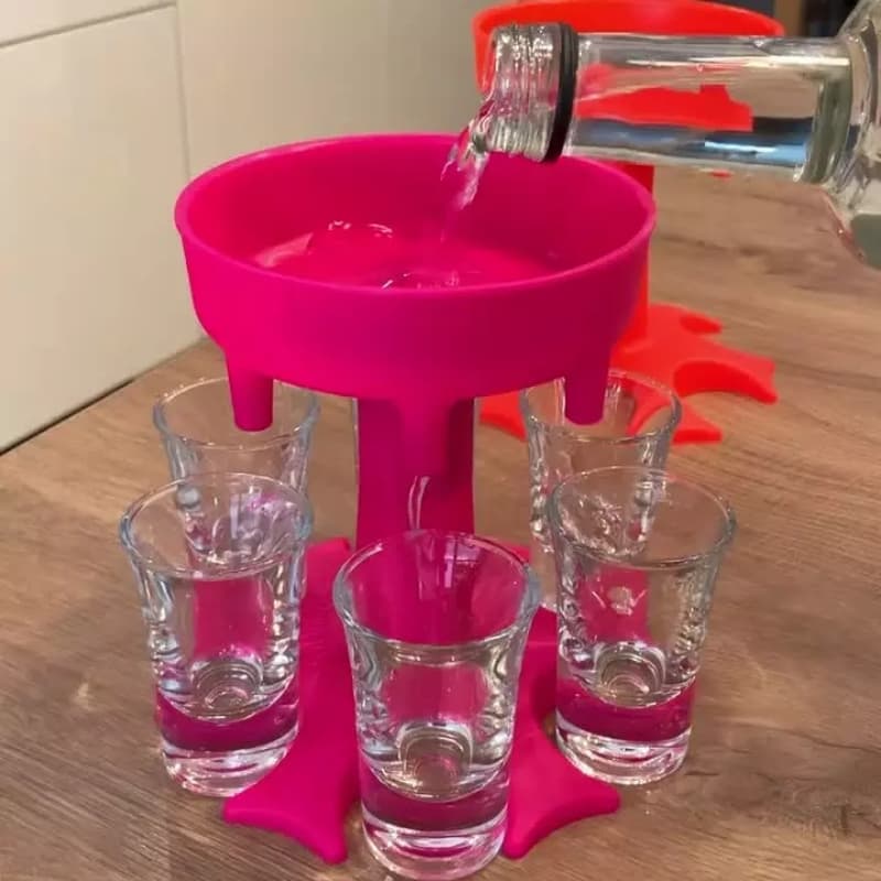 High Quality 6 Shot Glass Dispenser and Holder, Dispenser For Filling Liqui