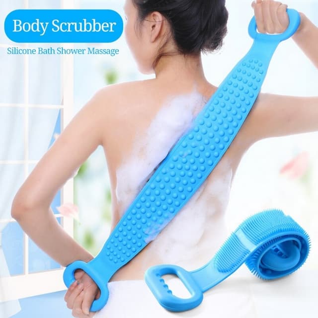 Body Wash Silicone Body Scrubber Belt Double Side Shower Belt
