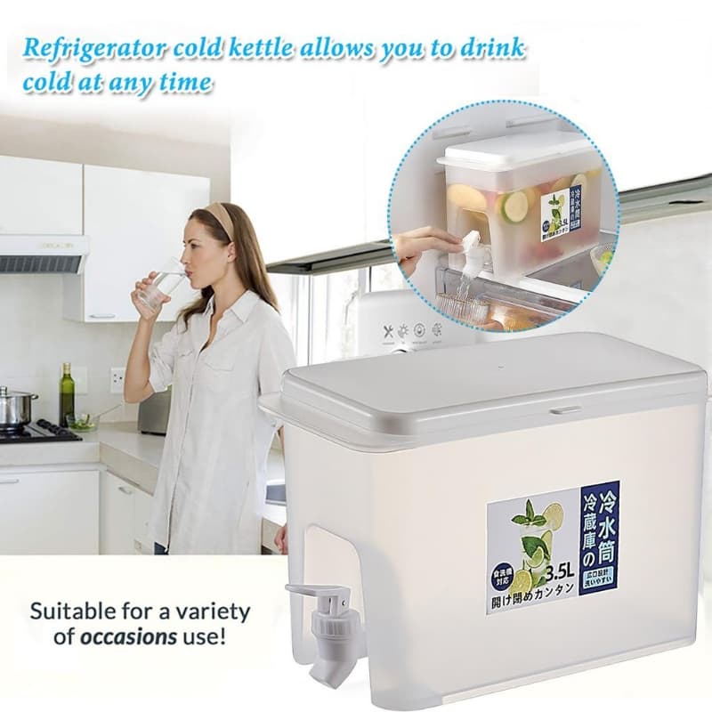 Large Capacityre Frigerator Cold Kettle With Faucet Fruit Teapot Lemonade B