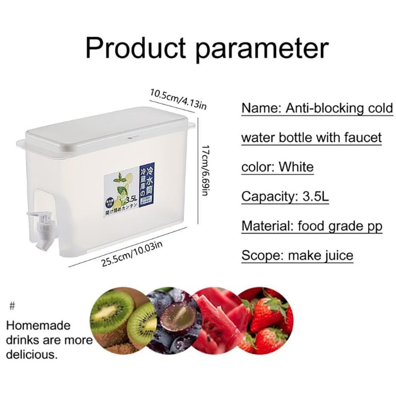 Large Capacityre Frigerator Cold Kettle With Faucet Fruit Teapot Lemonade B