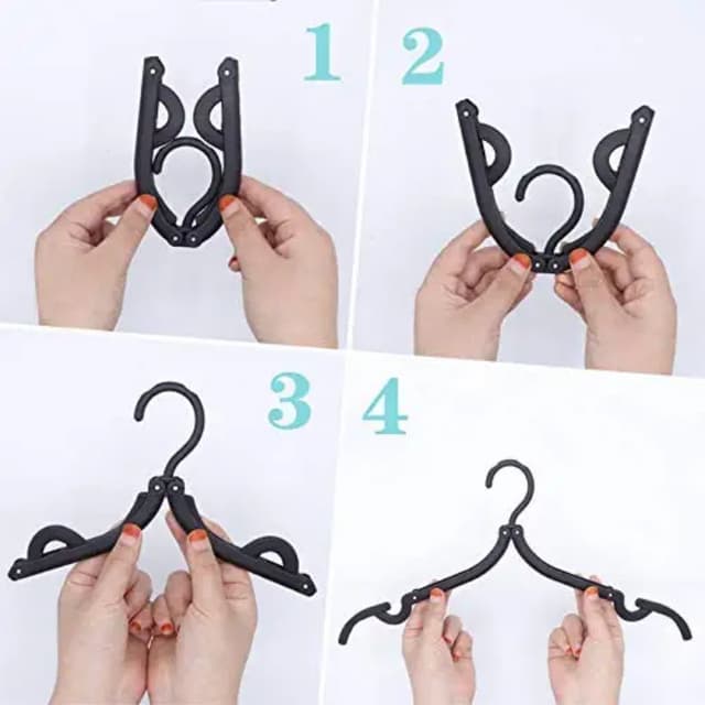 Pack of 3 Portable Folding Clothes Hanger,Black Suit, Household Goods Cloth