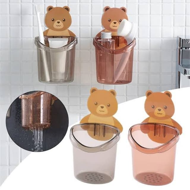 Self-Adhesive Bear Brush Holder Original