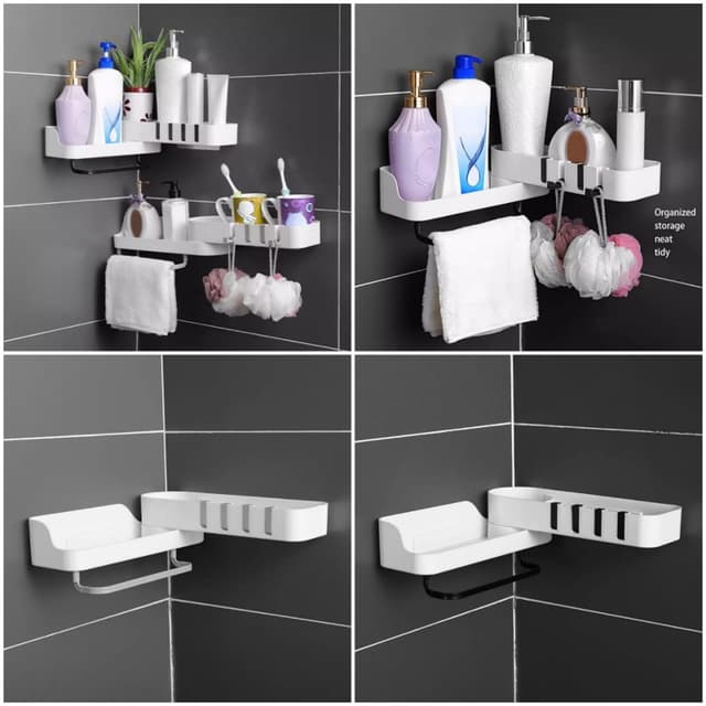 Bathroom Shampoo Shower Shelf Holder Kitchen Storage Rack Organizer Wall Mo