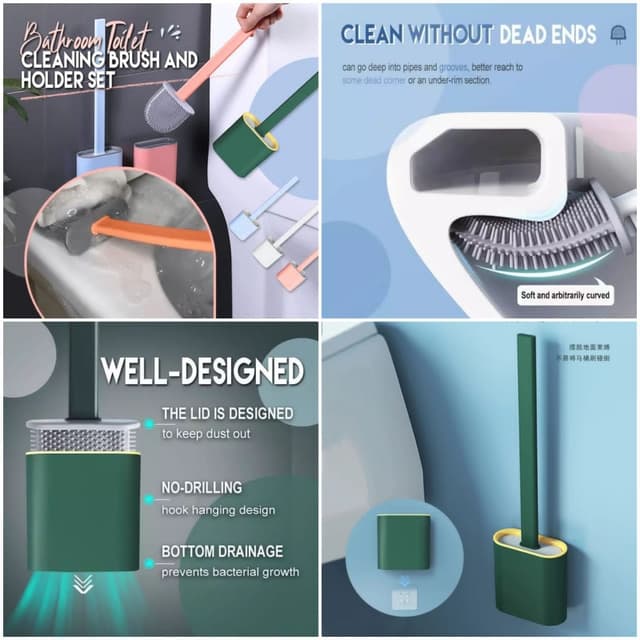 Toilet Cleaning bursh with holder set
